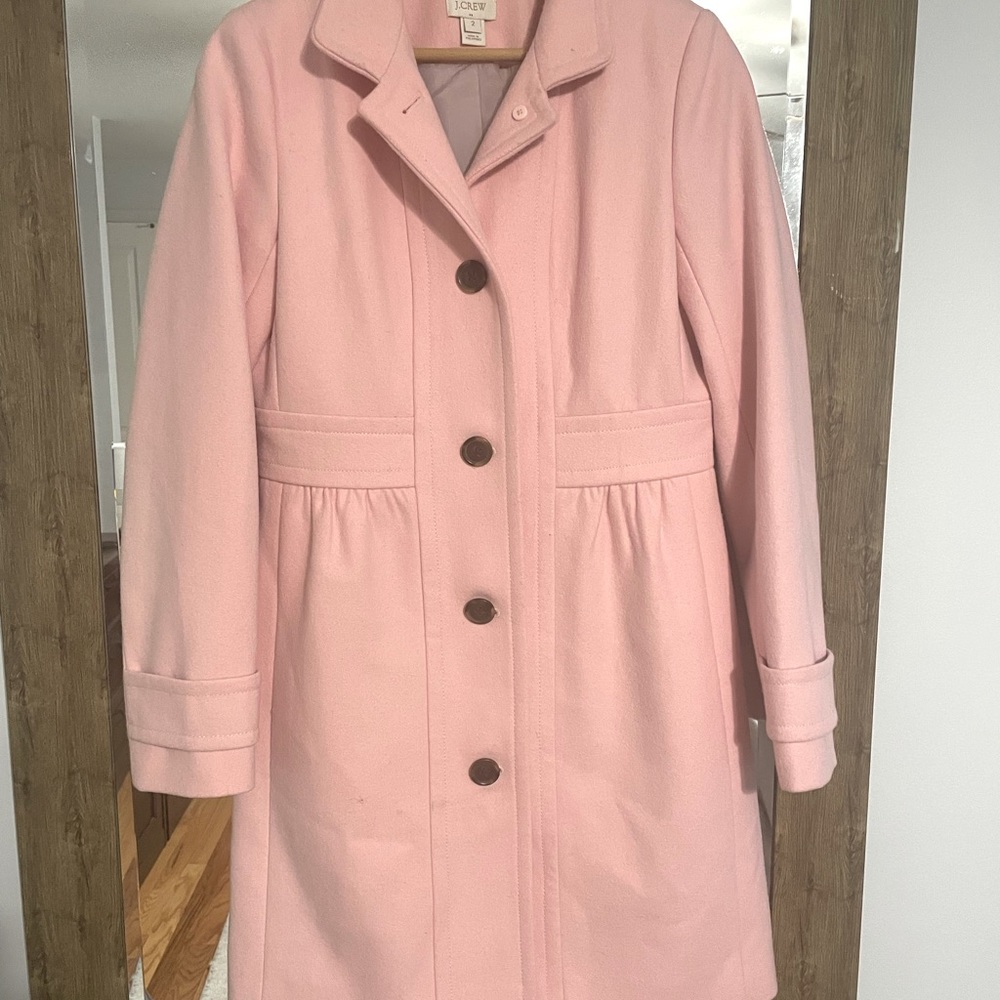 J.Crew baby pink pea coat 💕